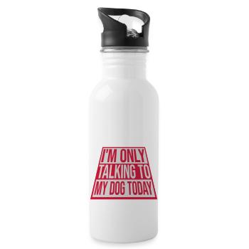 only talking to dog - Water bottle with straw - white - Right