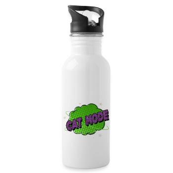 cat owner birthday present idea animals love - Water bottle with straw - white - Right