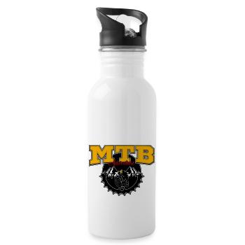 Mountain Bike - Trinkflasche mit integriertem Trinkhalm - Weiß - Rechts