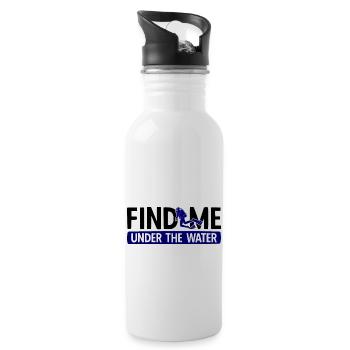 Apnoetaucher Freitaucher Taucher - Trinkflasche mit integriertem Trinkhalm - Weiß - Rechts