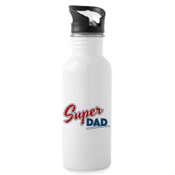 Super Papa - Trinkflasche mit integriertem Trinkhalm - Weiß - Rechts