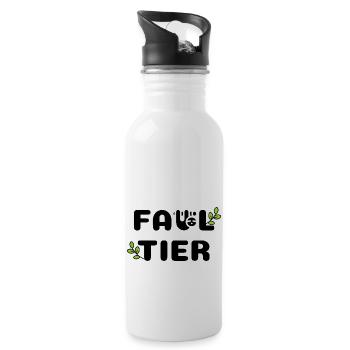 Faultier - Trinkflasche mit integriertem Trinkhalm - Weiß - Rechts