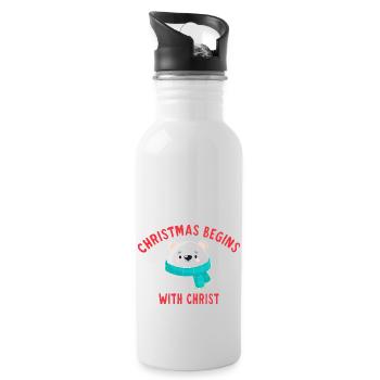 Christmas Begins With Christ - Gourde avec paille intégrée - blanc - Droite