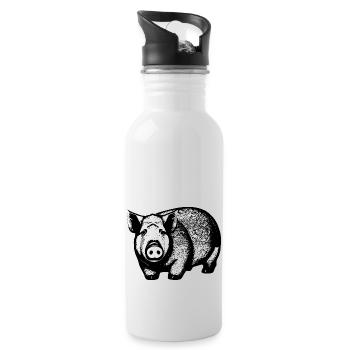 pig sweet pigs pigs animal animals 4 - Water bottle with straw - white - Right