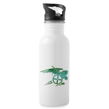 Michael archangel saint christian angels saint snkt - Water bottle with straw - white - Right