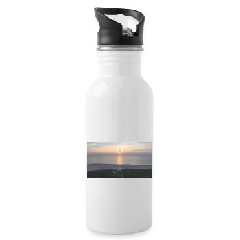 Sonnenuntergang - Sankt Peter Ording - Trinkflasche mit integriertem Trinkhalm - Weiß - Rechts