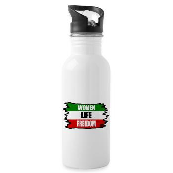 Women life freedom - Trinkflasche mit integriertem Trinkhalm - Weiß - Rechts