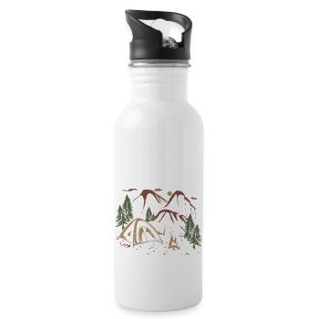 Campeur - Gourde avec paille intégrée - blanc - Droite