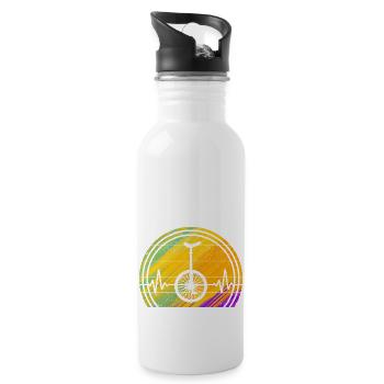 Unicycle unicycle unicycle - Water bottle with straw - white - Right