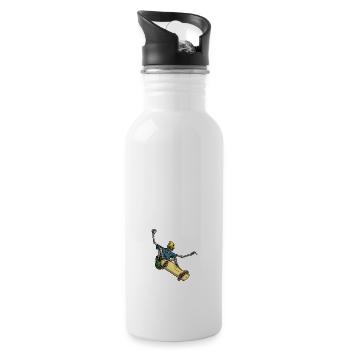 Skateboard - Trinkflasche mit integriertem Trinkhalm - Weiß - Rechts
