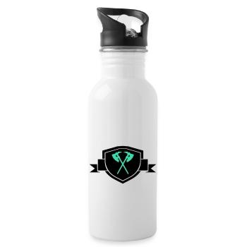 Äxte Wappen - Trinkflasche mit integriertem Trinkhalm - Weiß - Rechts