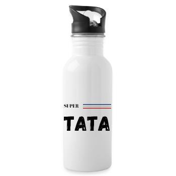 super tata - t-shirt assorti - Gourde avec paille intégrée - blanc - Droite