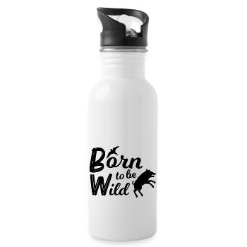 Adventure Travel Hiking Mountain - Water bottle with straw - white - Right