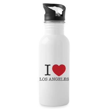 J’aime LE | J’adore Los Angeles | I Heart LA - Gourde avec paille intégrée - blanc - Droite