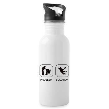 Handball Handballteam Handballspieler Handballfan - Trinkflasche mit integriertem Trinkhalm - Weiß - Rechts
