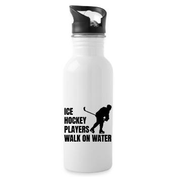 Ice hockey players Ice hockey fan ice hockey team - Water bottle with straw - white - Right