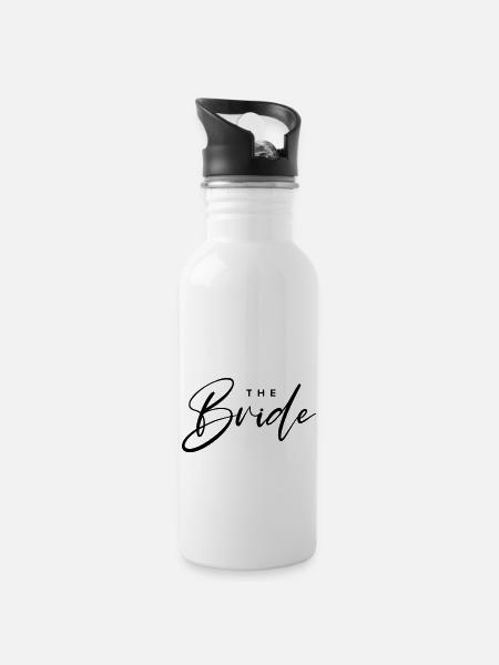Die Braut - Trinkflasche mit integriertem Trinkhalm - Weiß
