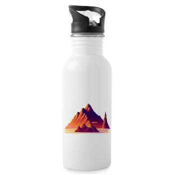 Bergwandern Wanderung Wandern Bergwanderer - Trinkflasche mit integriertem Trinkhalm - Weiß - Rechts