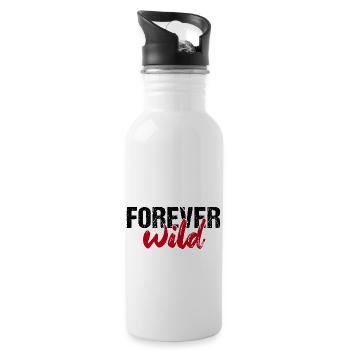 Forever wild - Trinkflasche mit integriertem Trinkhalm - Weiß - Rechts