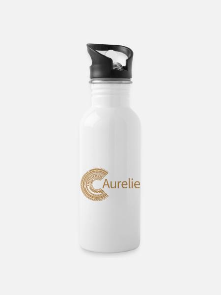 Pour Aurélie - Gourde avec paille intégrée - blanc