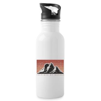 Mountains, Climbers, Nature, Adventure - Water bottle with straw - white - Right