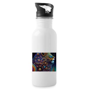 Lion - Water bottle with straw - white - Right