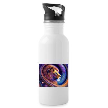 Lion - Gourde avec paille intégrée - blanc - Droite