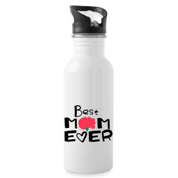 Happy Mothers Day lettering 2 - Water bottle with straw - white - Right