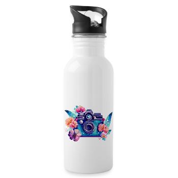 Camera Photographer Funny Photography Photographer - Water bottle with straw - white - Right