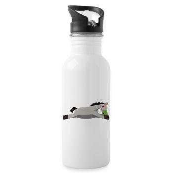 pferd schlapp platt burnout minimalistisch - Trinkflasche mit integriertem Trinkhalm - Weiß - Rechts