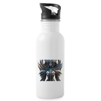 Eiserne Jungfrau - Trinkflasche mit integriertem Trinkhalm - Weiß - Rechts