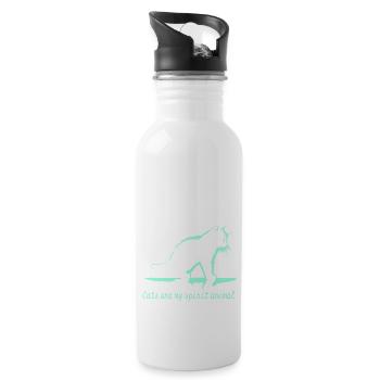 Spirit animal cat - Water bottle with straw - white - Right