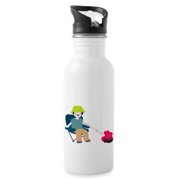 Camping5 - Trinkflasche mit integriertem Trinkhalm - Weiß - Rechts