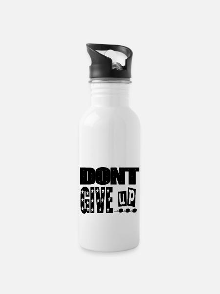 dont give up - Gourde avec paille intégrée - blanc