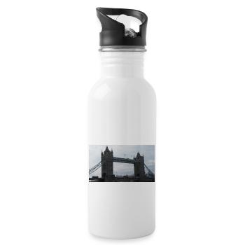 Tower Brücke London - Trinkflasche mit integriertem Trinkhalm - Weiß - Rechts