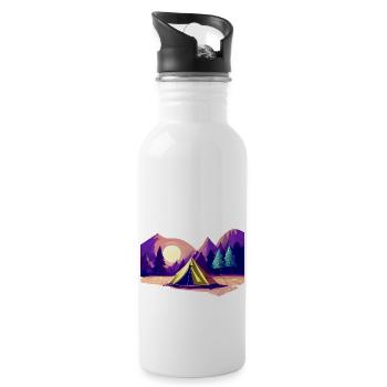 Camping Gift Caravan Camp Camping Camper Camping-car - Gourde avec paille intégrée - blanc - Droite