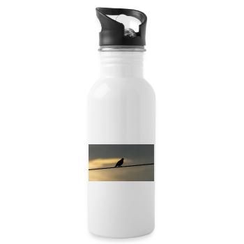 Taube - Trinkflasche mit integriertem Trinkhalm - Weiß - Rechts
