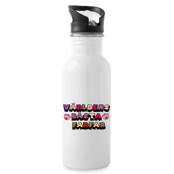 Bestgrandmother grandmother grandfather grandfather birthday family - Water bottle with straw - white - Right