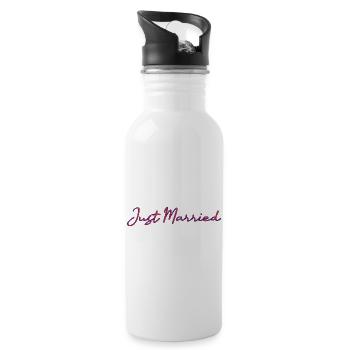 JUST MARRIED. bachelorette party. SAINT VALENTINE. COUPLE - Water bottle with straw - white - Right