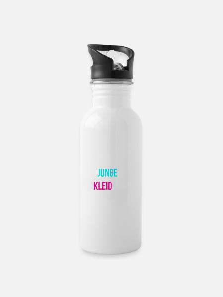 Gleichberechtigung Pride glücklich - Trinkflasche mit integriertem Trinkhalm - Weiß