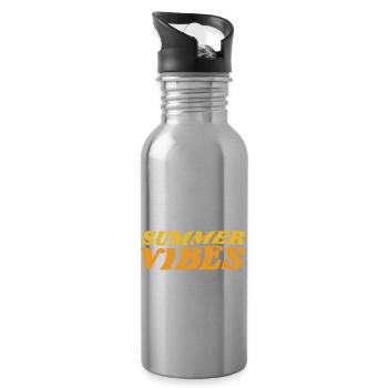 Summer vibes - Trinkflasche mit integriertem Trinkhalm - Lightsilver - Rechts