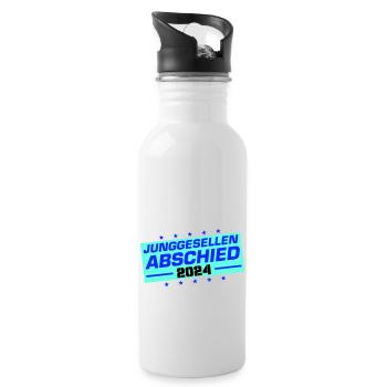 Junggesellen Abschied 2024 - Trinkflasche mit integriertem Trinkhalm - Weiß - Rechts