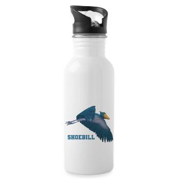Shoebill Bird Ornithologist Forest I Gift - Water bottle with straw - white - Right