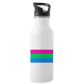 polysexuell pride - Trinkflasche mit integriertem Trinkhalm - Weiß - Rechts