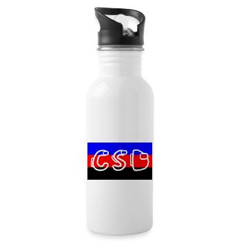 polyamor pride flag csd - Trinkflasche mit integriertem Trinkhalm - Weiß - Rechts