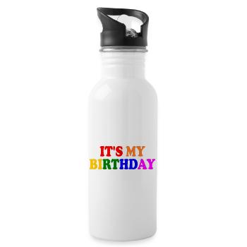 It's my birthday - Gourde avec paille intégrée - blanc - Droite