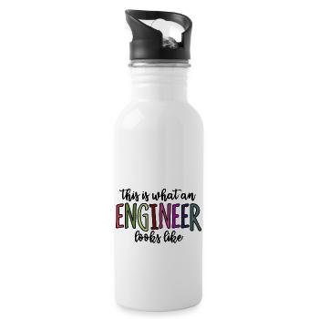this is what an engineer looks like - Water bottle with straw - white - Right