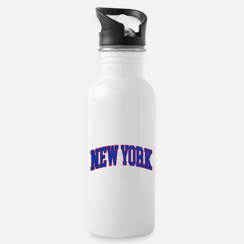 New York - Gourde avec paille intégrée - blanc