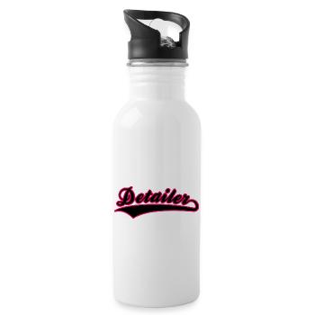 Car Detailer, Car Lover, Vehicle Detailer - Water bottle with straw - white - Right