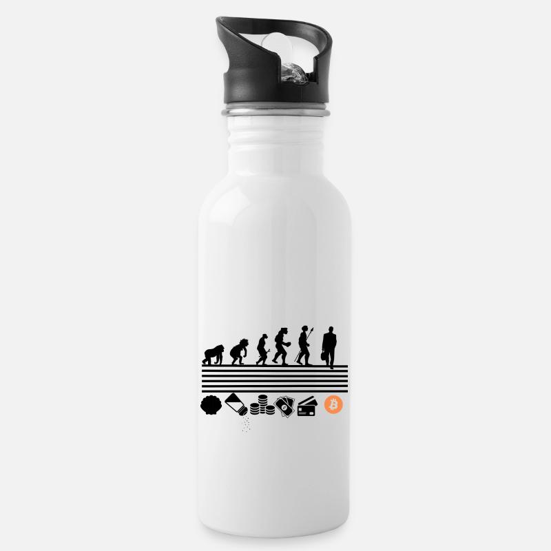 Bitcoin-Entwicklung - Trinkflasche mit integriertem Trinkhalm - Weiß
